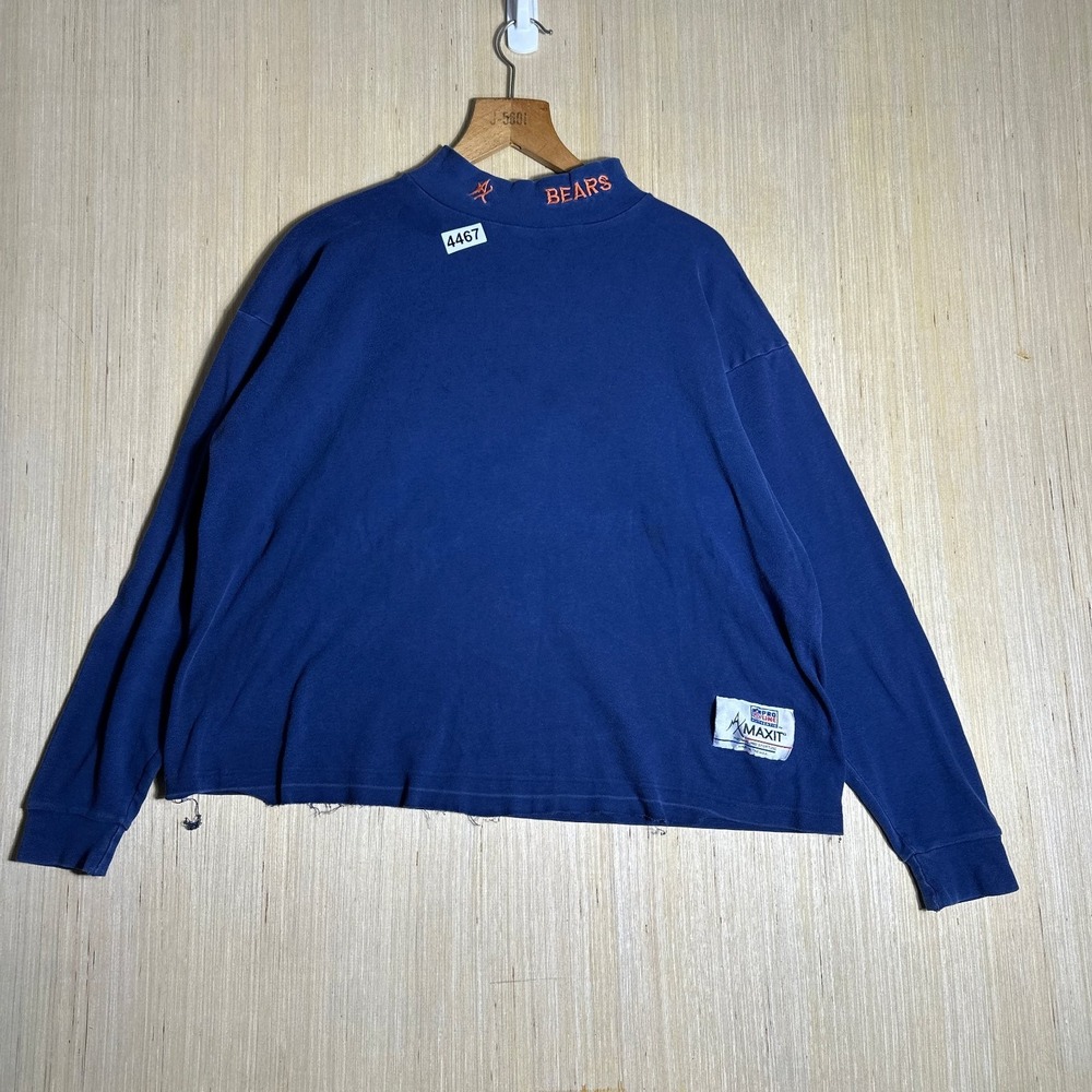 Vintage Chicago Bears Shirt Mens Large Blue Long Sleeve Pro Line Turtle Neck 90s